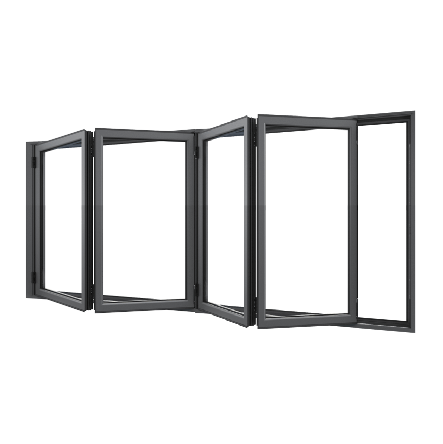 Bifold Window 4-STACKING LEFT (OPEN OUT) 1500 H x 2900 W