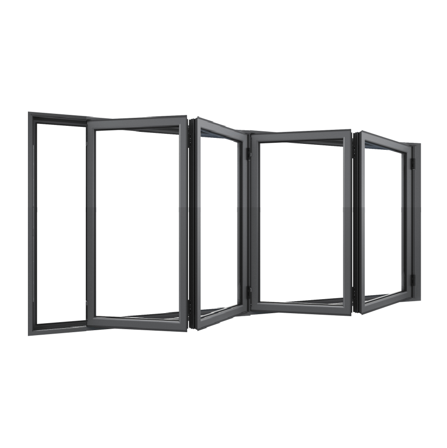 Bifold Window 4-STACKING RIGHT (OPEN OUT) 1200 H x 2900 W