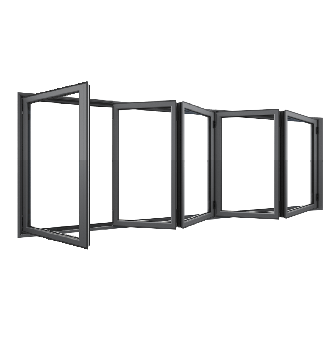 Bifold Window 1-STACKING LEFT / 4 RIGHT (OPEN OUT) 1500 H x 3600 W