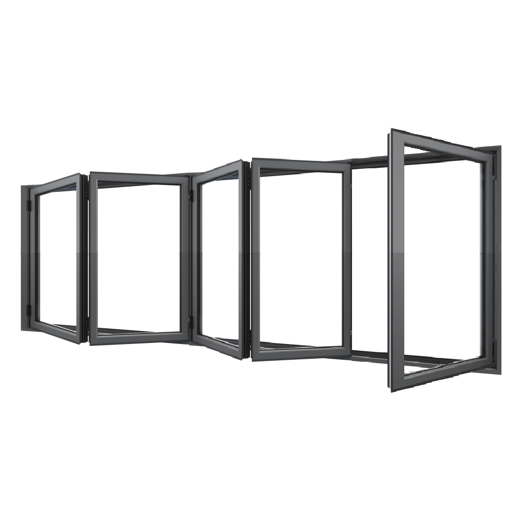 Bifold Window 4-STACKING LEFT / 1 RIGHT (OPEN OUT) 1500 H x 3600 W